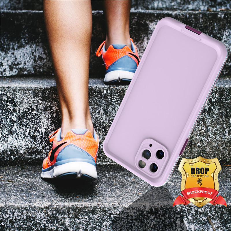 Coque Iphone 11 Pro Case Lifeproof plage preuve téléphone étui étanche iphone pro (violet) avec la couverture arrière de couleur unie