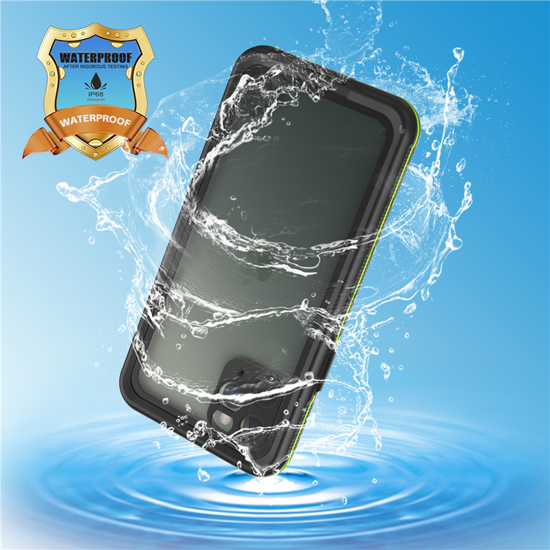 Etui étanche pour téléphone portable Etui étanche iphone 11 pro (noir) avec coque arrière transparente