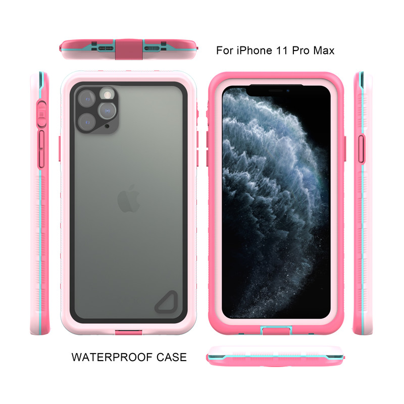 Etui étanche pochette étanche à la poussière iphone 11 pro max case Etui étanche Etui étanche pour téléphone portable (rose) avec coque arrière transparente