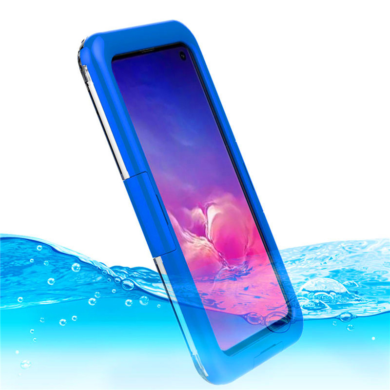 Protection de téléphone sous-marine meilleur étui de téléphone preuve de la vie pour Samsung S10 (Bleu)