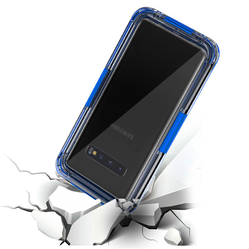 Protection de téléphone sous-marine meilleur étui de téléphone preuve de la vie pour Samsung S10 (Bleu)