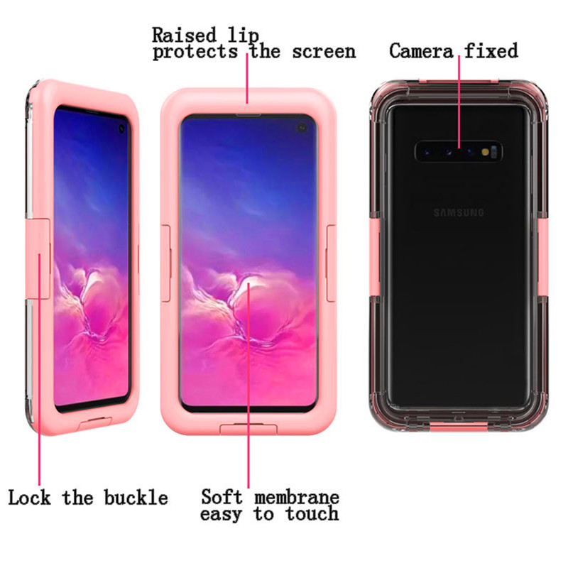 Nouveau Etui téléphone étanche pour Samsung S10 (Rose)