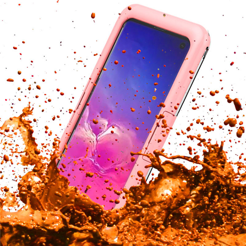 Nouveau Etui téléphone étanche pour Samsung S10 (Rose)
