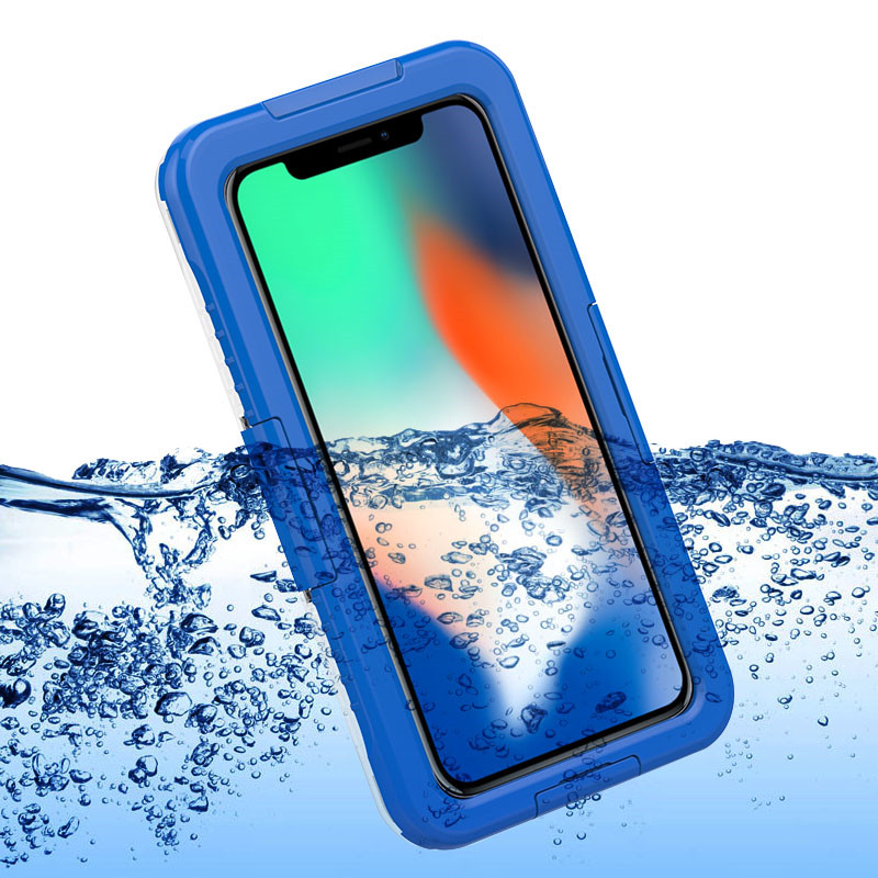 Etui téléphone étanche pour iPhone XS Max wterproof, étui de protection durable (Bleu)