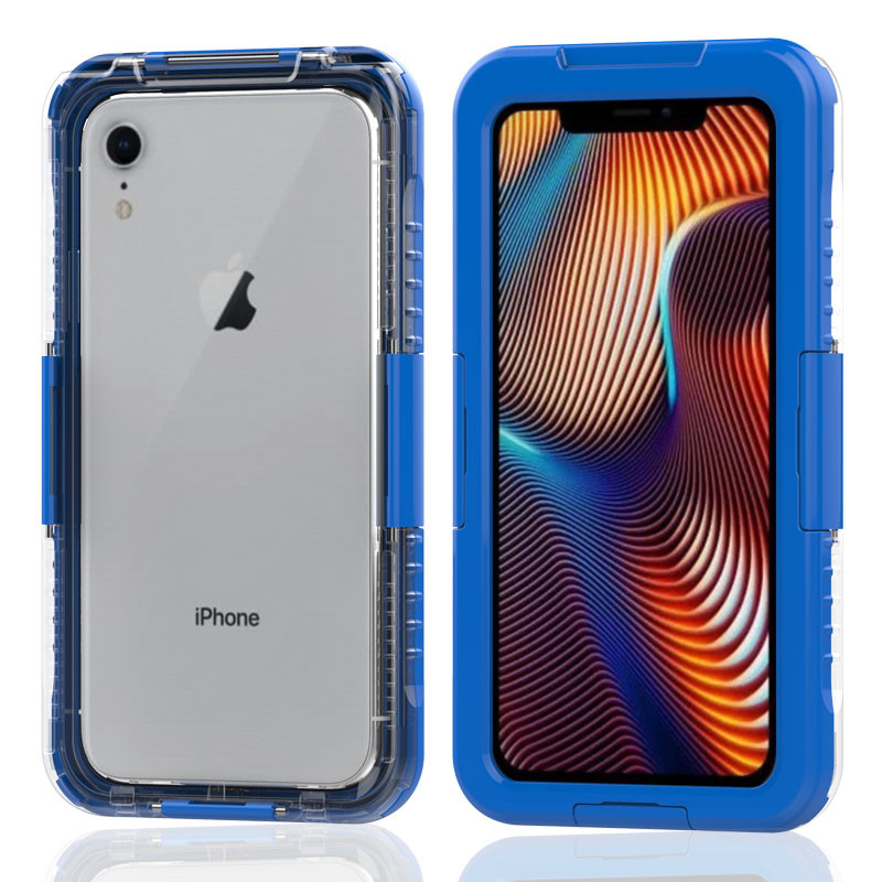 Pack étanche pour iphone water shock dust preuve meilleur étui étanche pour iphone XR (Bleu)